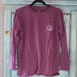 Ivory Ella long sleeve T plum/ white size M